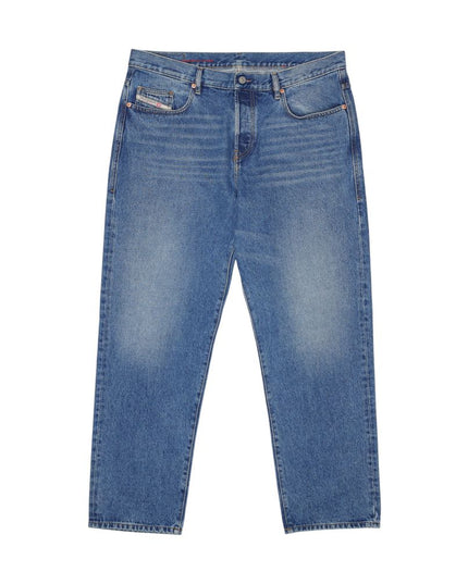 Diesel Blue Cotton Relaxed Fit Jeans