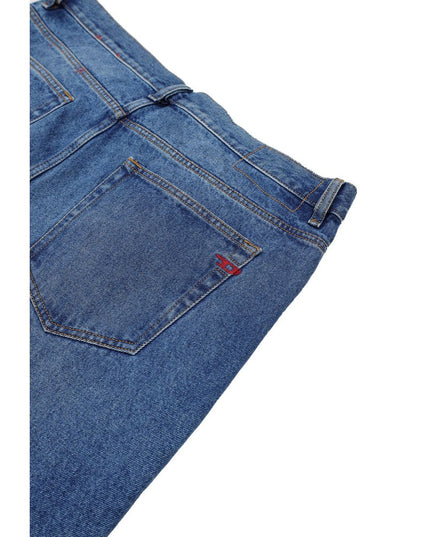 Diesel Blue Cotton Relaxed Fit Jeans