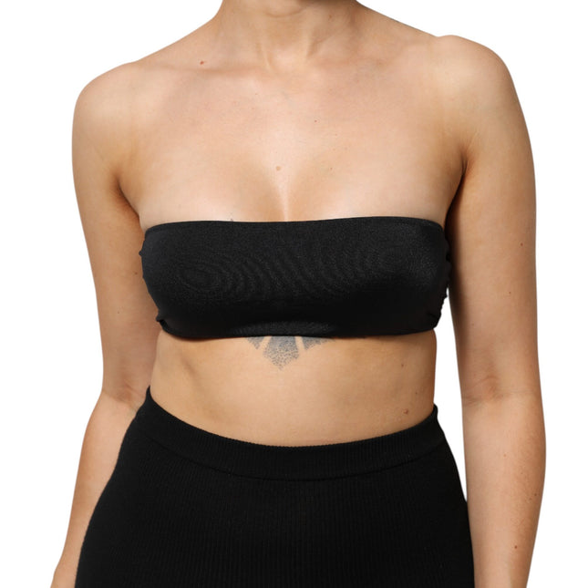 Dolce & Gabbana Black Nylon Blend Bandeau Strapless Tube Top