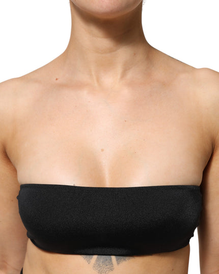 Dolce & Gabbana Black Nylon Blend Bandeau Strapless Tube Top