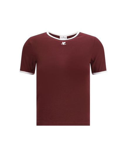 Courrèges Bordeaux Cotton T-Shirt