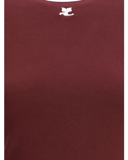 Courrèges Bordeaux Cotton T-Shirt