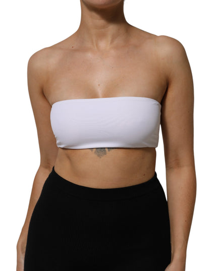 Dolce & Gabbana White Nylon Blend Bandeau Strapless Tube Top