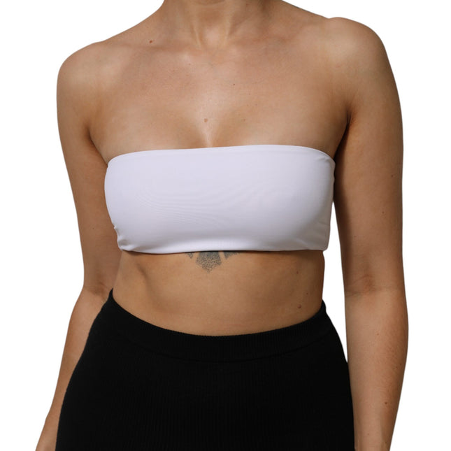 Dolce & Gabbana White Nylon Blend Bandeau Strapless Tube Top