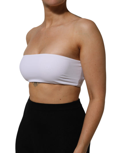 Dolce & Gabbana White Nylon Blend Bandeau Strapless Tube Top