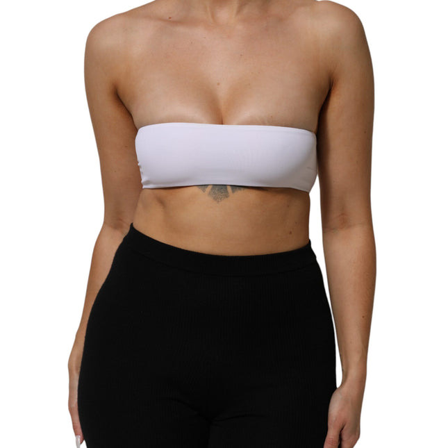 Dolce & Gabbana White Nylon Blend Bandeau Strapless Tube Top