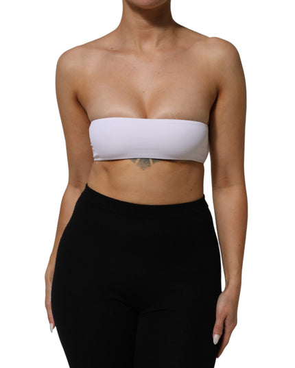 Dolce & Gabbana White Nylon Blend Bandeau Strapless Tube Top