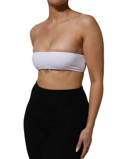 Dolce & Gabbana White Nylon Blend Bandeau Strapless Tube Top