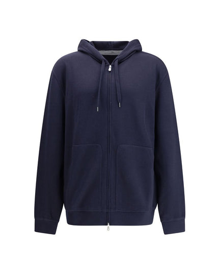 Brunello Cucinelli Blue Cashmere Sweatshirt
