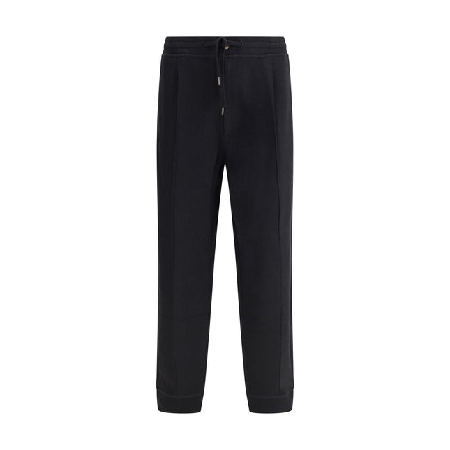 Brunello Cucinelli Black Cotton Joggers (Workout Pants)