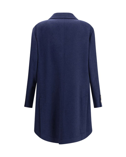 Brunello Cucinelli Blue Cashmere Coat