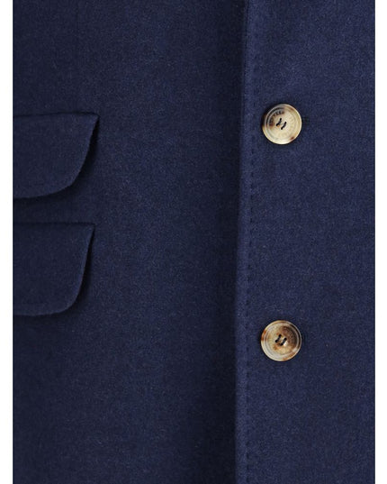 Brunello Cucinelli Blue Cashmere Coat