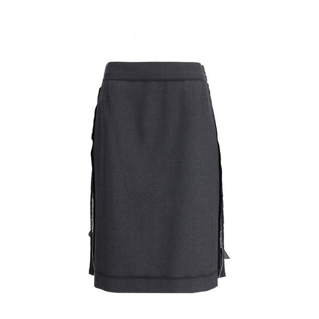 Margiela Black Polyester Midi Skirt