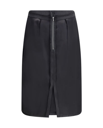 Margiela Black Polyester Midi Skirt