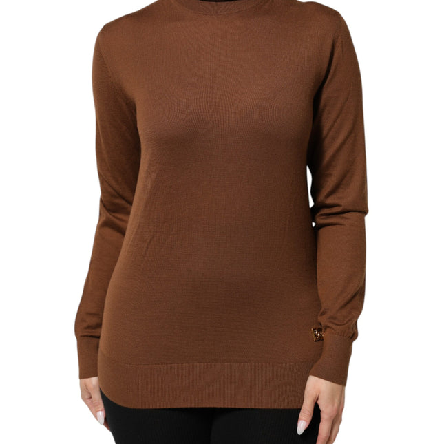 Dolce & Gabbana Brown Cashmere Turtle Neck Pullover Sweater