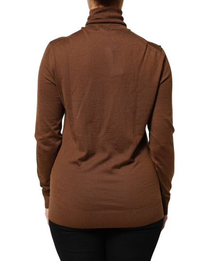 Dolce & Gabbana Brown Cashmere Turtle Neck Pullover Sweater