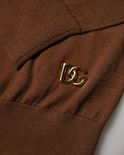 Dolce & Gabbana Brown Cashmere Turtle Neck Pullover Sweater