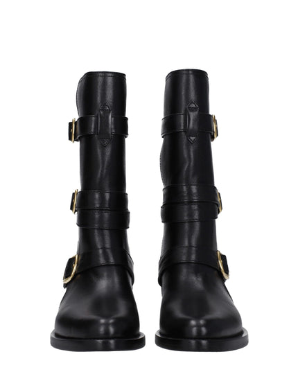 Celine Black Leather Flat Boots