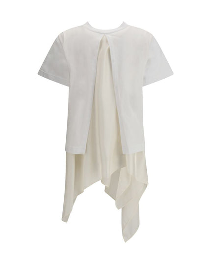 Sacai White Cotton T-Shirt