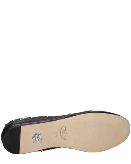 Chloé Black Leather Ballet Flats