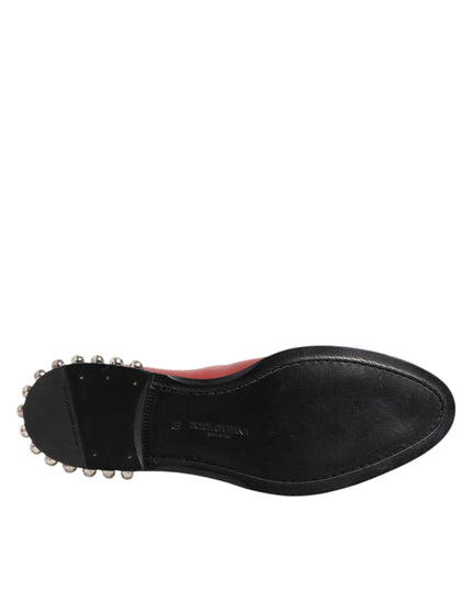 Dolce & Gabbana Red Studded Chelsea Short Ankle Boots Shoes