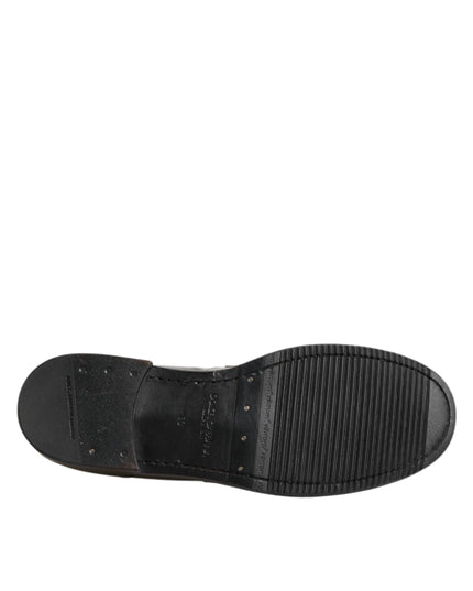 Dolce & Gabbana Metallic Silver Logo Slip On Men Dress Shoes