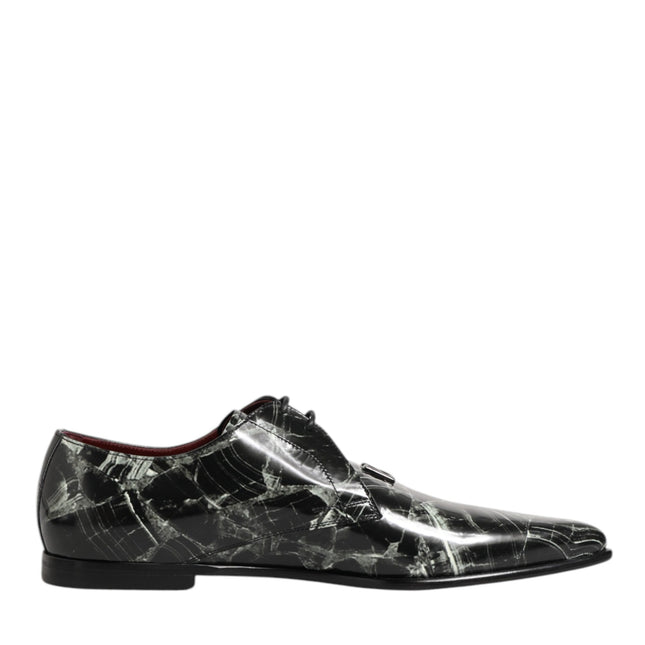Dolce & Gabbana Marbled Pattern Dress Lace Up Derby Shoes