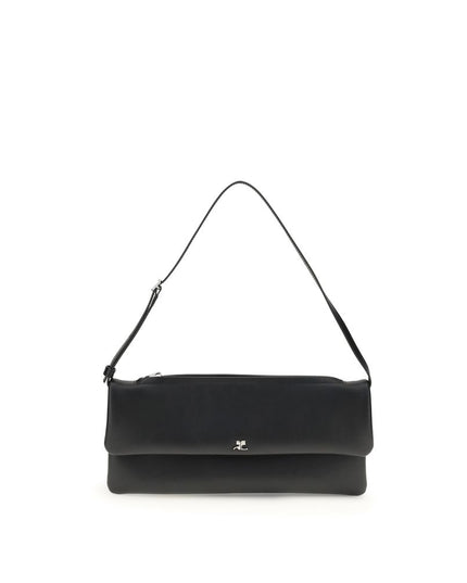 Courrèges Black Calf Leather Bos Taurus Shoulder Bag