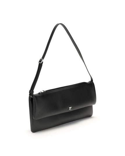 Courrèges Black Calf Leather Bos Taurus Shoulder Bag