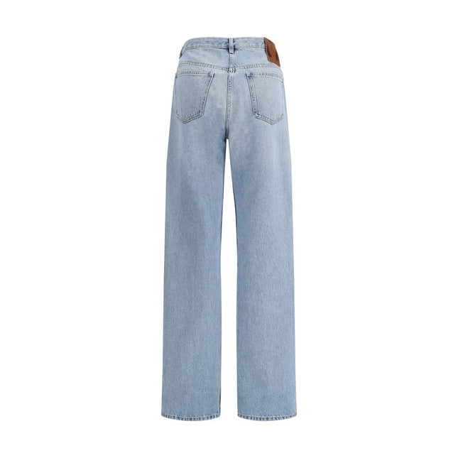 Valentino Light Blue Cotton High-Waisted Jean