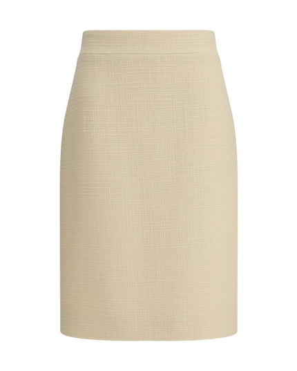 Valentino Cream Fleece Wool Skirt