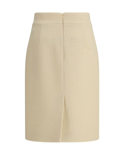 Valentino Cream Fleece Wool Skirt