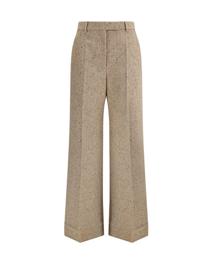 Valentino Beige Fleece Wool Casual Pants