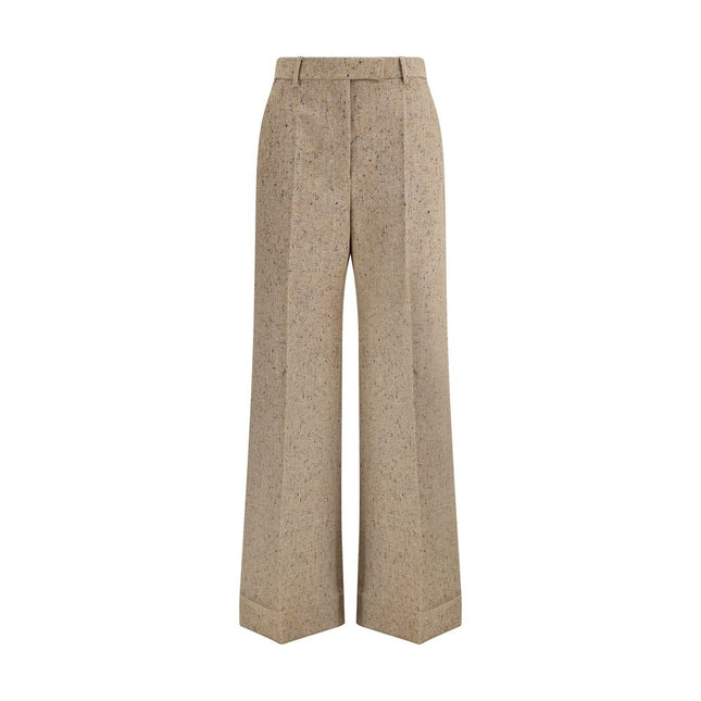 Valentino Beige Fleece Wool Casual Pants