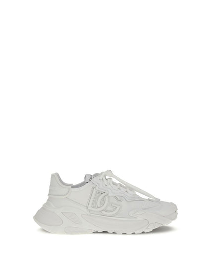 Dolce & Gabbana White Polyamide Athletic Sneakers