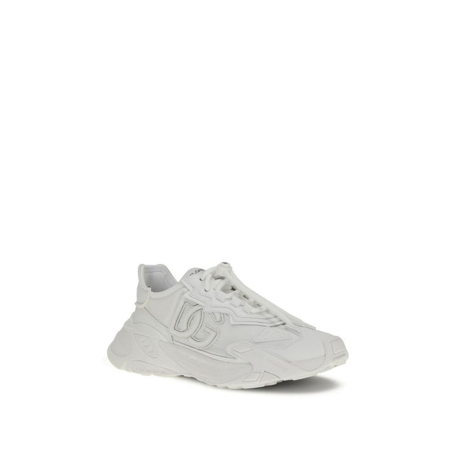 Dolce & Gabbana White Polyamide Athletic Sneakers