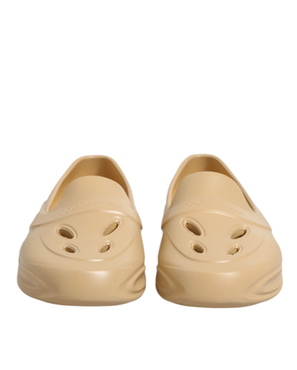Dolce & Gabbana Beige Rubber Slides Low Top Sneakers Shoes