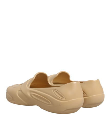 Dolce & Gabbana Beige Rubber Slides Low Top Sneakers Shoes