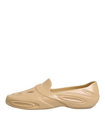 Dolce & Gabbana Beige Rubber Slides Low Top Sneakers Shoes