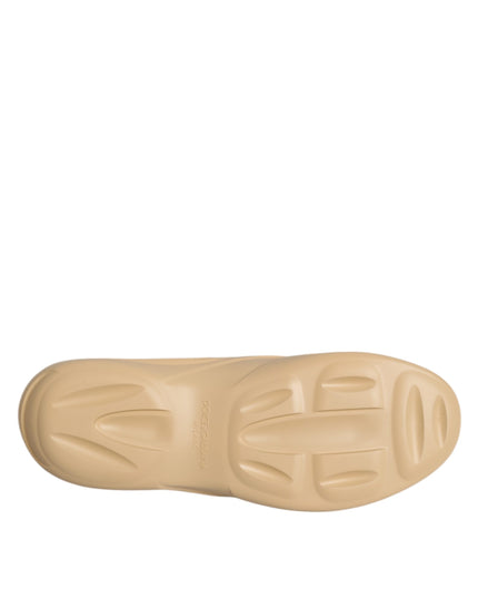 Dolce & Gabbana Beige Rubber Slides Low Top Sneakers Shoes