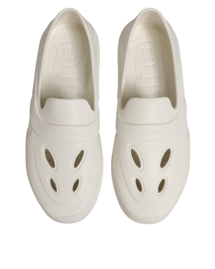 Dolce & Gabbana White Rubber Slides Low Top Sneakers Shoes