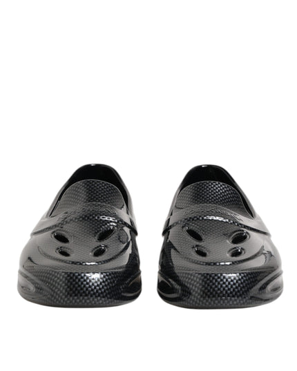 Dolce & Gabbana Black Rubber Slides Low Top Sneakers Shoes
