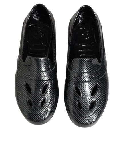 Dolce & Gabbana Black Rubber Slides Low Top Sneakers Shoes