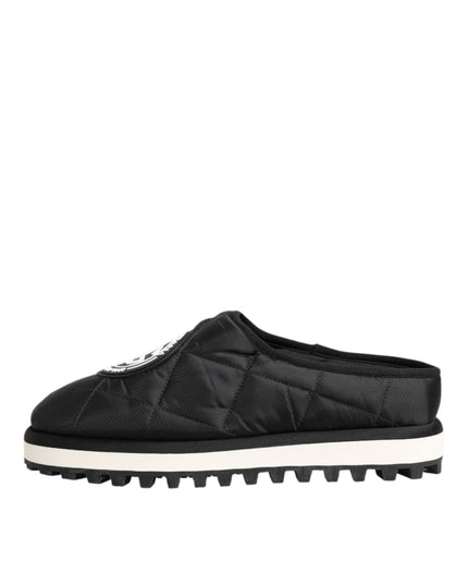 Dolce & Gabbana Black Nylon Low Top Slip On Sneaker Shoes
