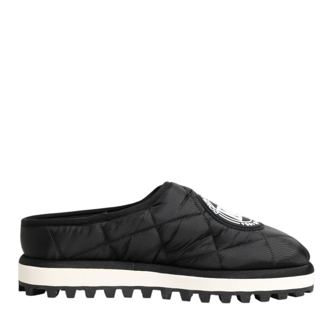 Dolce & Gabbana Black Nylon Low Top Slip On Sneaker Shoes