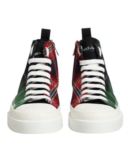 Dolce & Gabbana Multicolor Cotton High Top Men Sneakers Shoes
