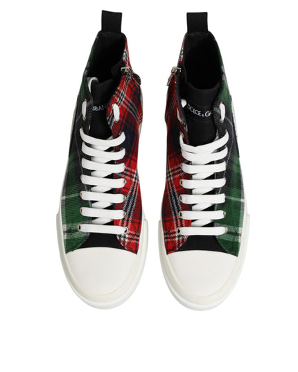 Dolce & Gabbana Multicolor Cotton High Top Men Sneakers Shoes