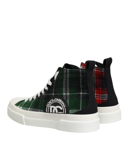 Dolce & Gabbana Multicolor Cotton High Top Men Sneakers Shoes