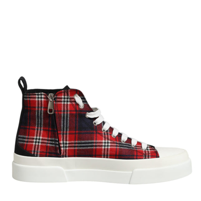 Dolce & Gabbana Multicolor Cotton High Top Men Sneakers Shoes