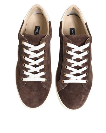 Dolce & Gabbana Brown Suede Leather Low Top Men Sneakers Shoes